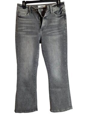 Ceros High Rise Cropped Bootcut Flare Jeans Women 27 Gray Stretch Denim